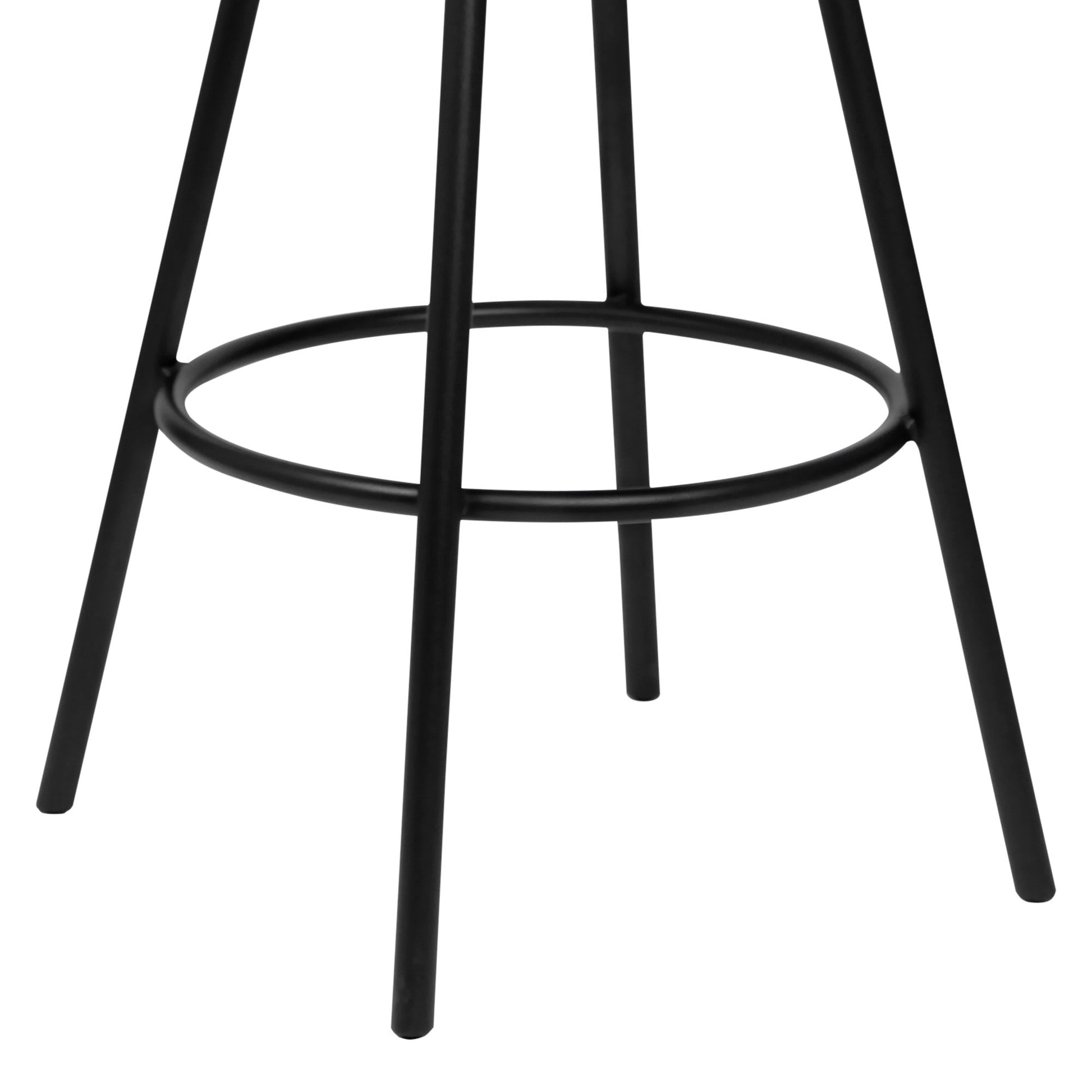 HomeRoots 26" Stylish Black Faux Leather Black Metal Lattice Back Swivel Bar Stool