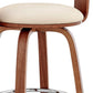 HomeRoots 26" Swivel Low Back Counter Height Bar Chair in Cream and Brown Finish