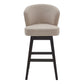 HomeRoots 26" Tan Espresso Wood Fabric Swivel Bar Stool
