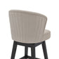 HomeRoots 26" Tan Espresso Wood Fabric Swivel Bar Stool