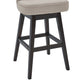 HomeRoots 26" Tan Espresso Wood Fabric Swivel Bar Stool