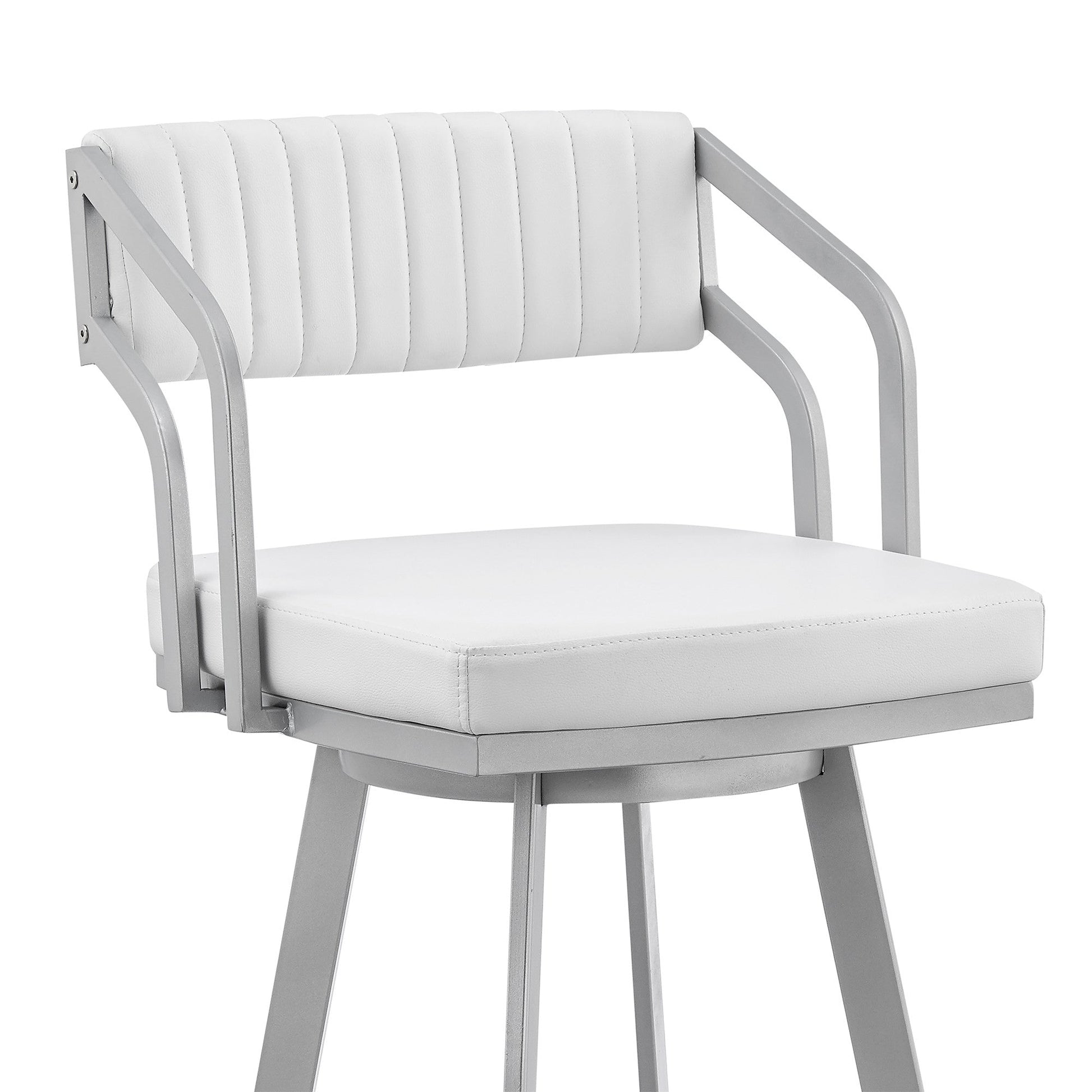 HomeRoots 26" Timeless White Faux Leather Bar Stool