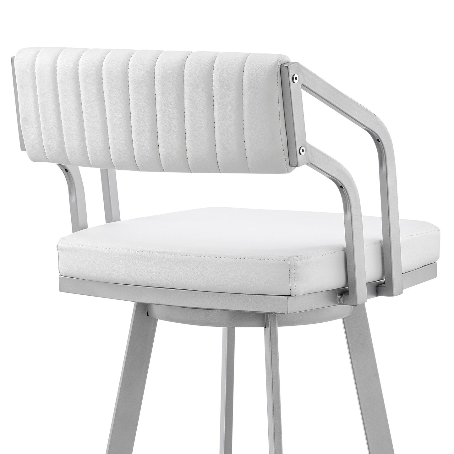HomeRoots 26" Timeless White Faux Leather Bar Stool