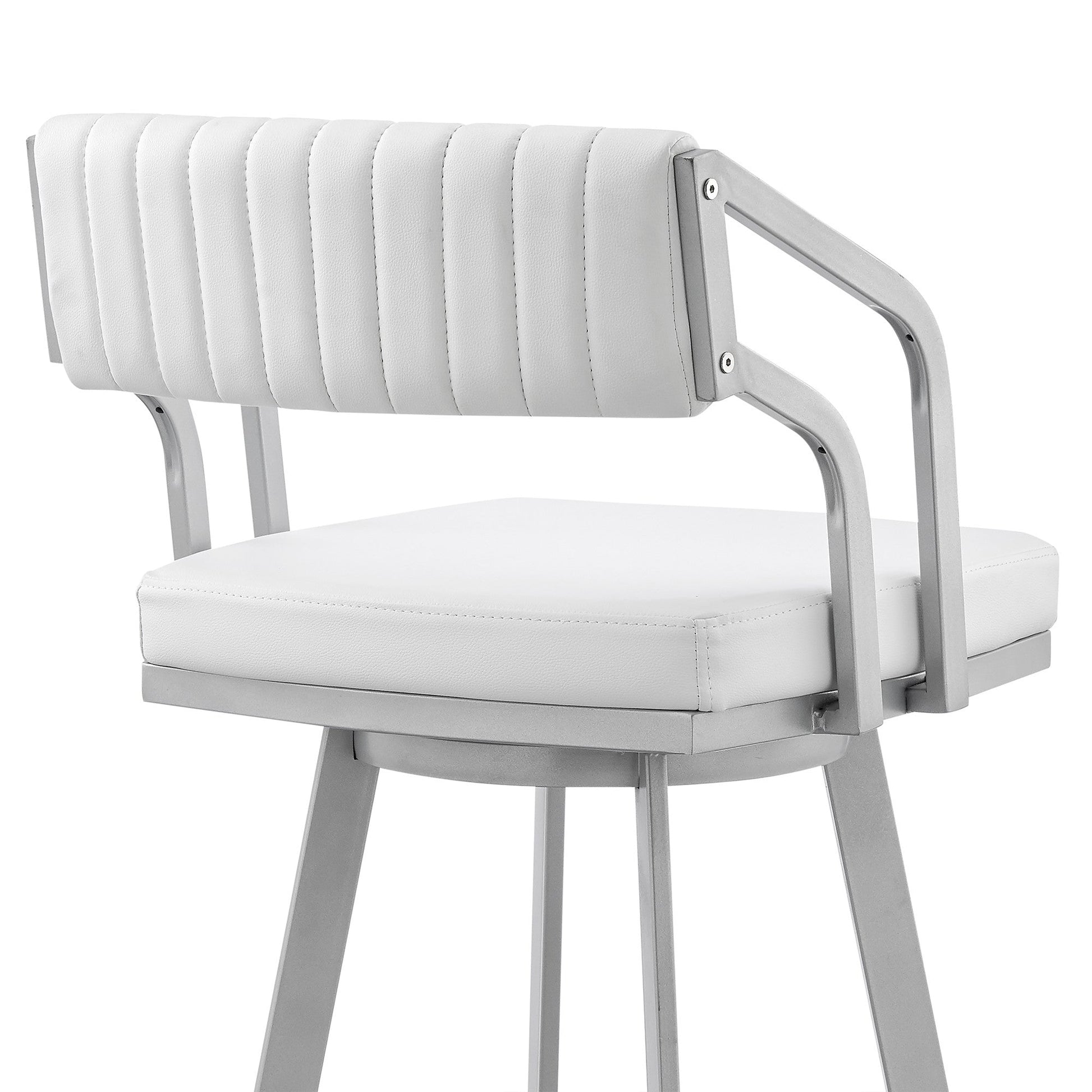 HomeRoots 26" Timeless White Faux Leather Bar Stool