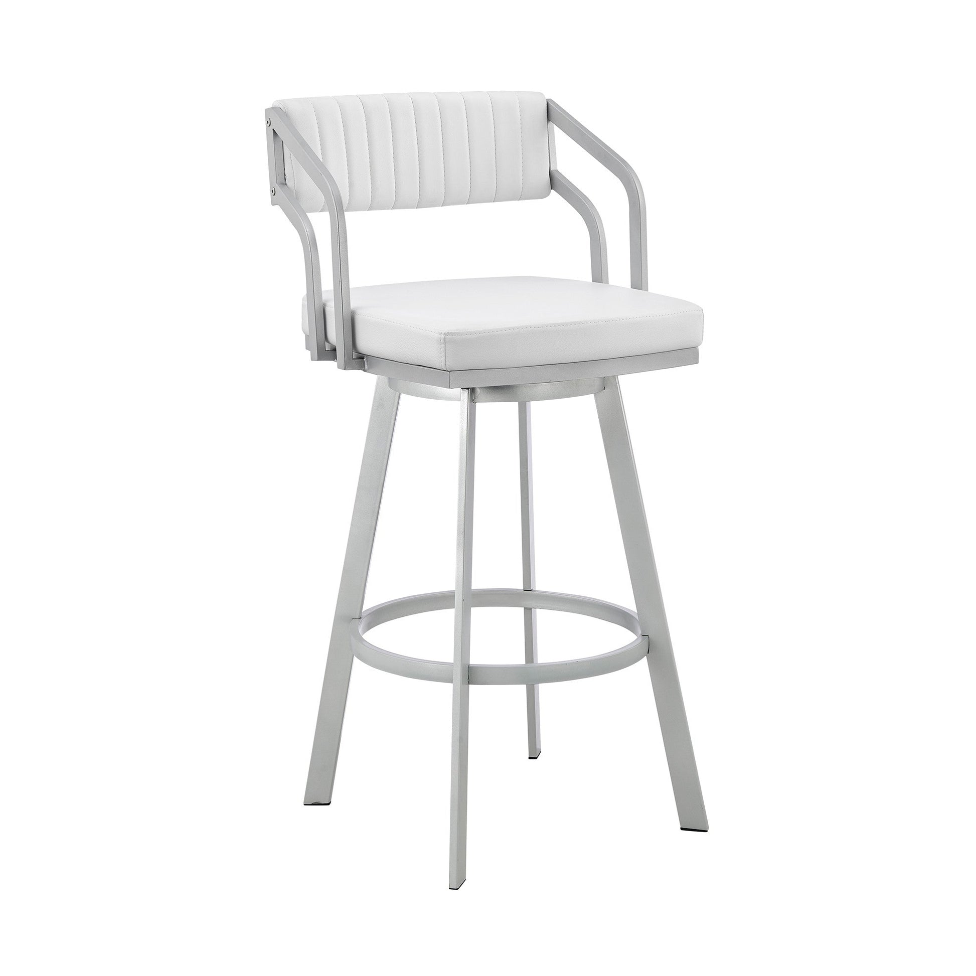 HomeRoots 26" Timeless White Faux Leather Bar Stool