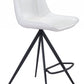HomeRoots 26" White And Black Steel Low Back Counter Height Bar Chairs in Set of Two