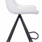 HomeRoots 26" White And Black Steel Low Back Counter Height Bar Chairs in Set of Two