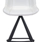 HomeRoots 26" White And Black Steel Low Back Counter Height Bar Chairs in Set of Two