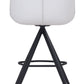 HomeRoots 26" White And Black Steel Low Back Counter Height Bar Chairs in Set of Two