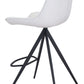 HomeRoots 26" White And Black Steel Low Back Counter Height Bar Chairs in Set of Two