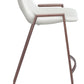 HomeRoots 26" White And Brown Steel Low Back Counter Height Bar Chairs in Set of Two