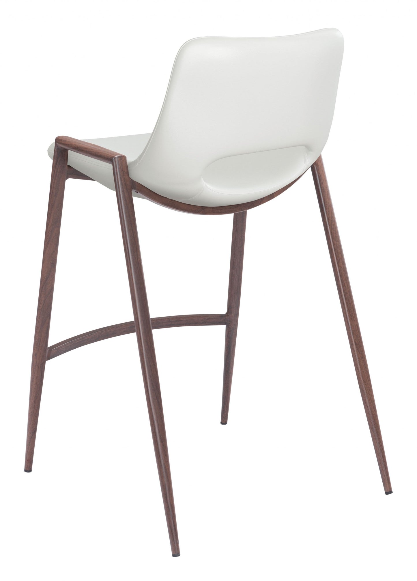 HomeRoots 26" White And Brown Steel Low Back Counter Height Bar Chairs in Set of Two