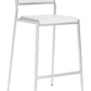 HomeRoots 26" White And Silver Steel Low Back Counter Height Bar Chairs in Set of Two