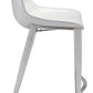 HomeRoots 26" White And Silver Steel Low Back Counter Height Bar Chairs in Set of Two