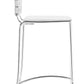 HomeRoots 26" White And Silver Steel Low Back Counter Height Bar Chairs in Set of Two
