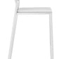 HomeRoots 26" White And Silver Steel Low Back Counter Height Bar Chairs in Set of Two