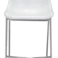 HomeRoots 26" White And Silver Steel Low Back Counter Height Bar Chairs in Set of Two