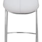 HomeRoots 26" White And Silver Steel Low Back Counter Height Bar Chairs in Set of Two