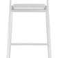 HomeRoots 26" White And Silver Steel Low Back Counter Height Bar Chairs in Set of Two