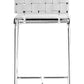 HomeRoots 26" White And Silver Steel Low Back Counter Height Bar Chairs in Set of Two