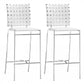 HomeRoots 26" White And Silver Steel Low Back Counter Height Bar Chairs in Set of Two