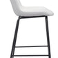 HomeRoots 26" White Low Back Counter Height Bar Chair With Black Steel Base