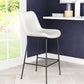 HomeRoots 26" White Low Back Counter Height Bar Chair With Black Steel Base