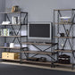 HomeRoots 26" x 15" x 75" Rustic Oak And Antique Black Short Side Pier