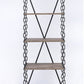 HomeRoots 26" x 15" x 75" Rustic Oak And Antique Black Short Side Pier