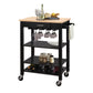 HomeRoots 26" x 18" x 36" Natural And Black Kitchen Cart