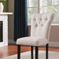 HomeRoots 26' x 21' x 39' 2-Piece Beige Linen And Walnut Side Chair