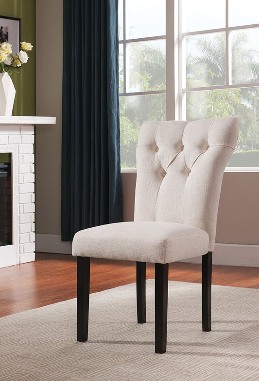 HomeRoots 26' x 21' x 39' 2-Piece Beige Linen And Walnut Side Chair