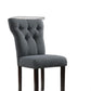 HomeRoots 26' x 21' x 39' 2-Piece Gray Linen And Walnut Side Chair