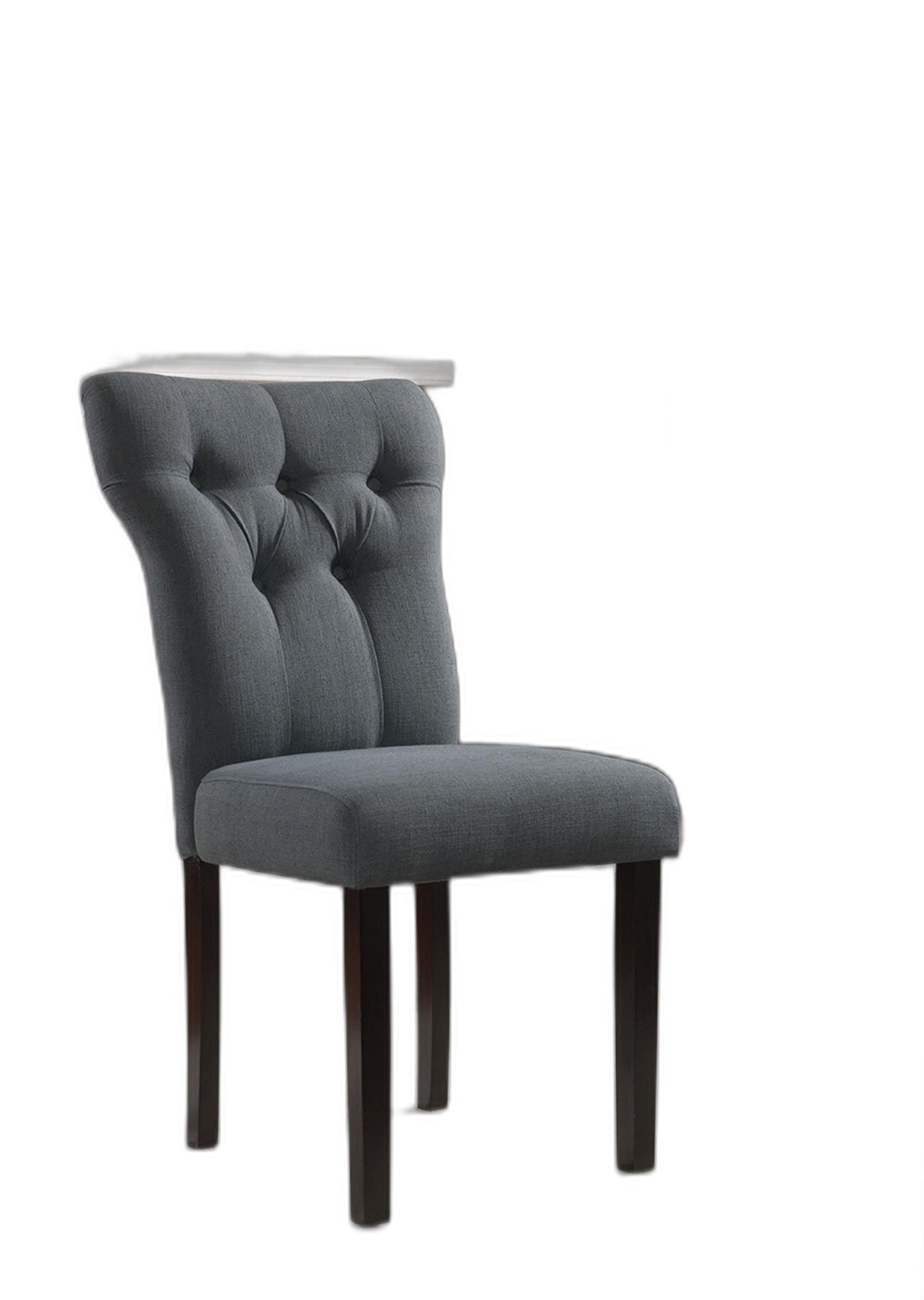 HomeRoots 26' x 21' x 39' 2-Piece Gray Linen And Walnut Side Chair