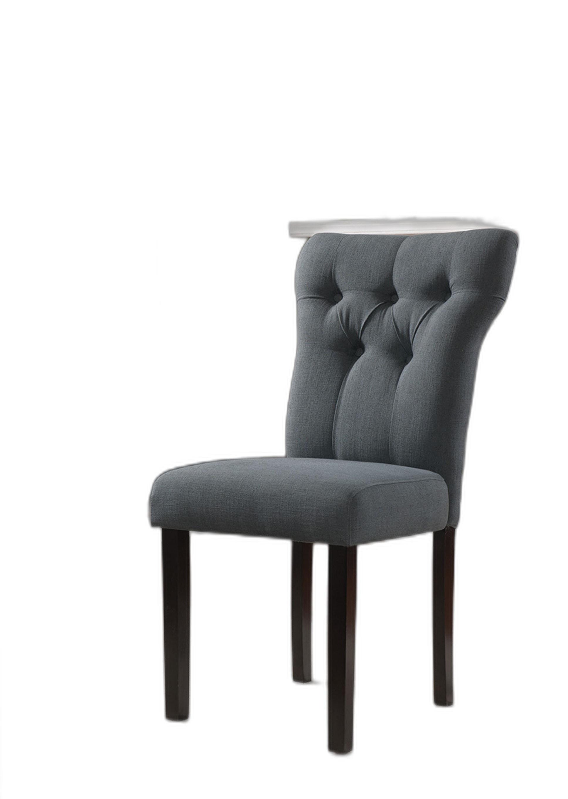 HomeRoots 26' x 21' x 39' 2-Piece Gray Linen And Walnut Side Chair