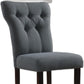 HomeRoots 26' x 21' x 39' 2-Piece Gray Linen And Walnut Side Chair