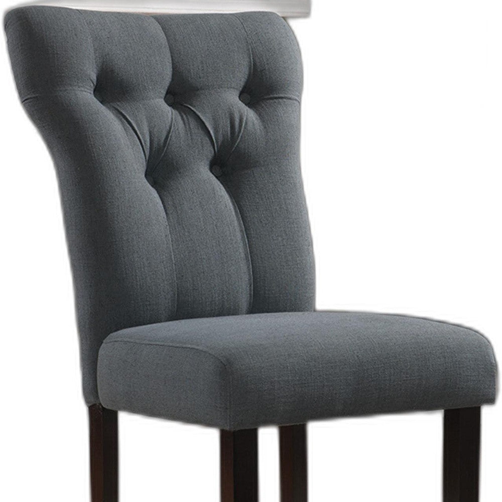 HomeRoots 26' x 21' x 39' 2-Piece Gray Linen And Walnut Side Chair