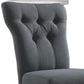 HomeRoots 26' x 21' x 39' 2-Piece Gray Linen And Walnut Side Chair
