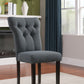 HomeRoots 26' x 21' x 39' 2-Piece Gray Linen And Walnut Side Chair