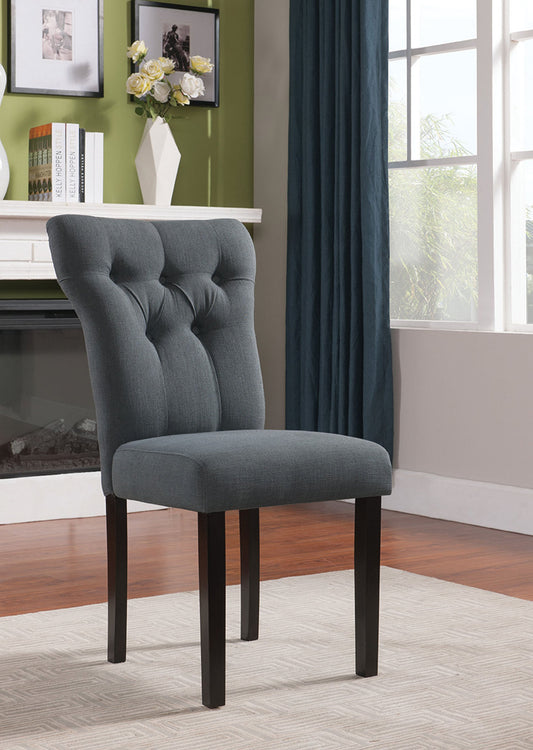 HomeRoots 26' x 21' x 39' 2-Piece Gray Linen And Walnut Side Chair