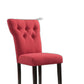 HomeRoots 26' x 21' x 39' 2-Piece Red Linen And Walnut Side Chair