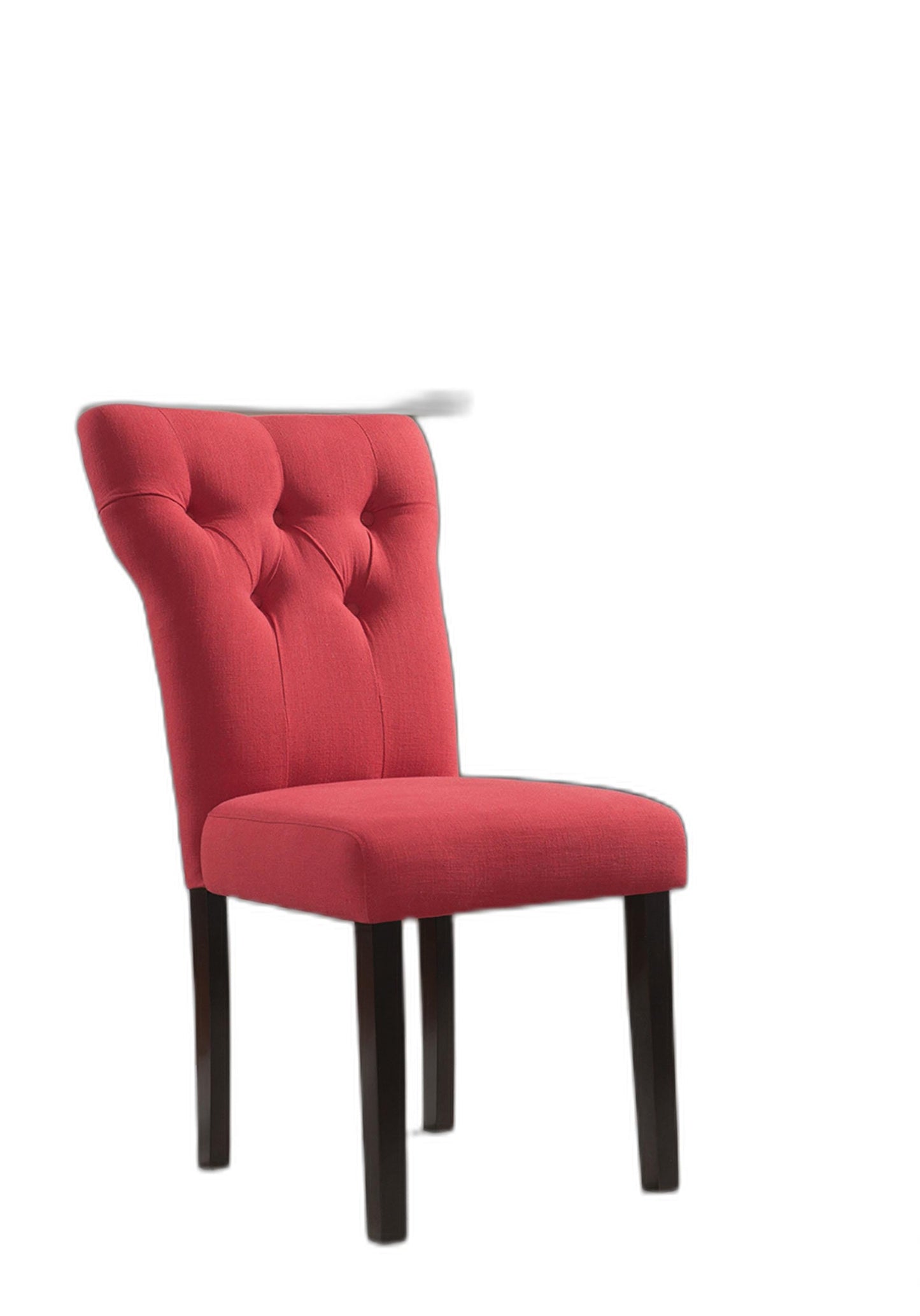 HomeRoots 26' x 21' x 39' 2-Piece Red Linen And Walnut Side Chair
