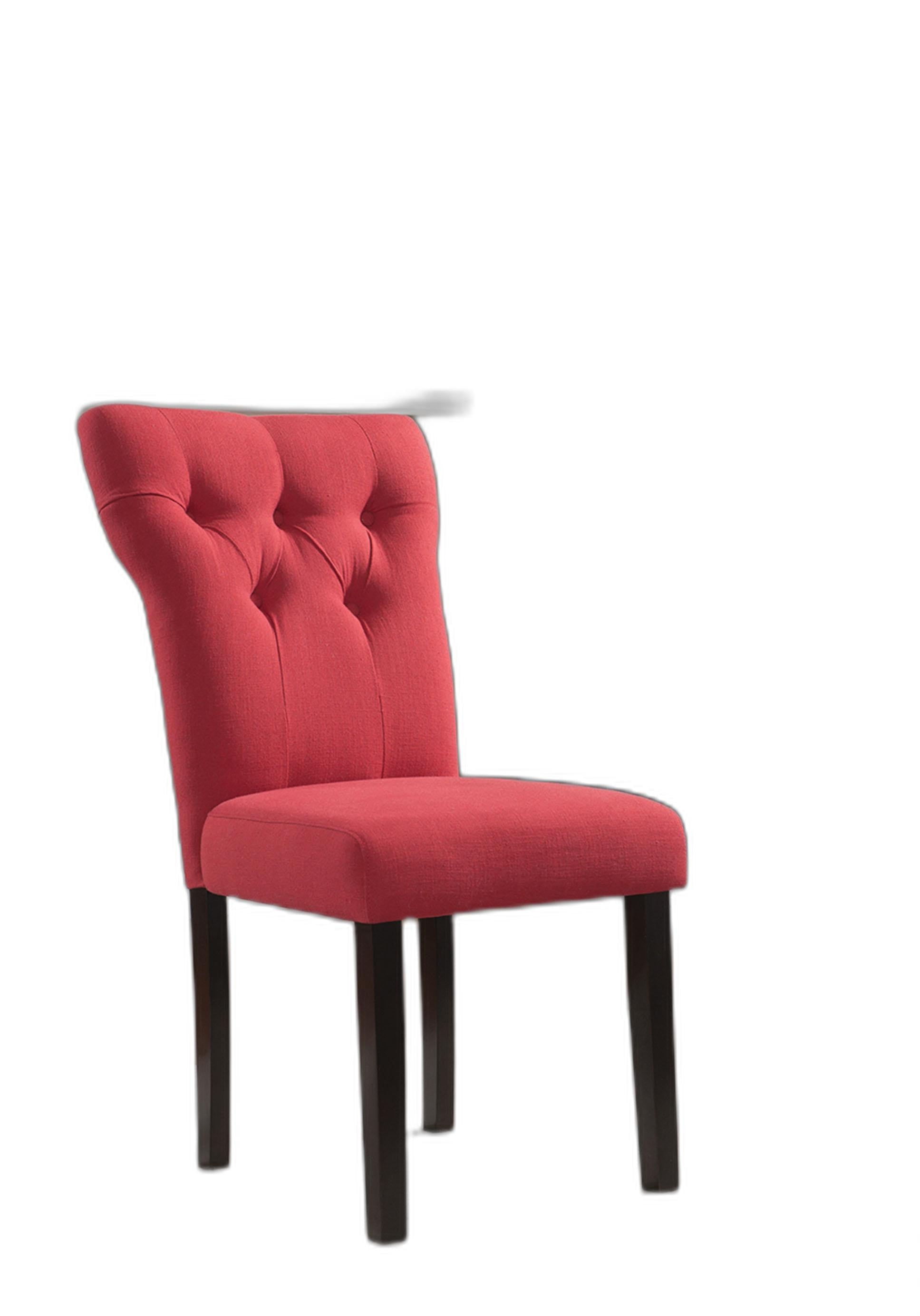 HomeRoots 26' x 21' x 39' 2-Piece Red Linen And Walnut Side Chair