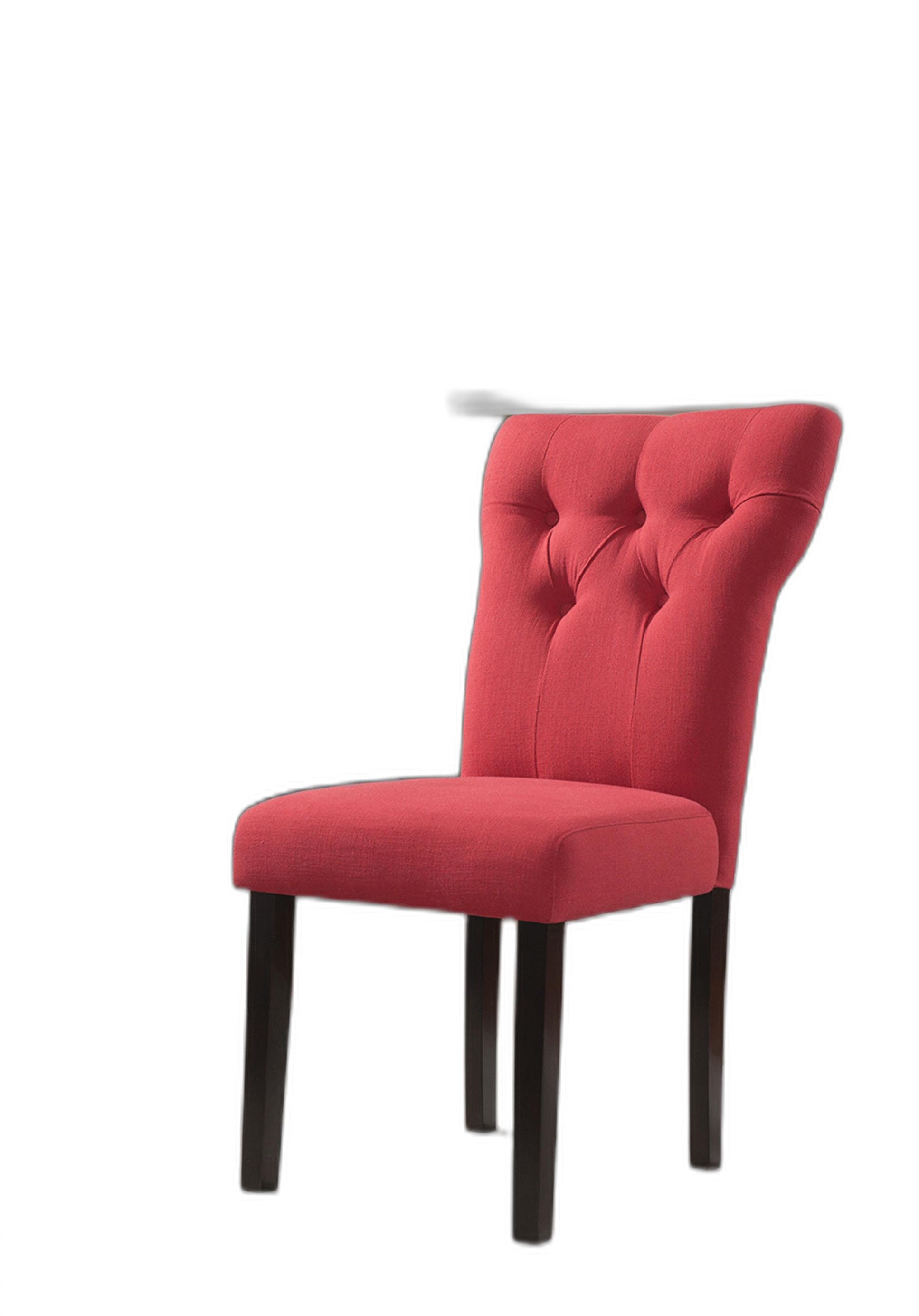 HomeRoots 26' x 21' x 39' 2-Piece Red Linen And Walnut Side Chair