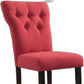 HomeRoots 26' x 21' x 39' 2-Piece Red Linen And Walnut Side Chair