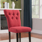 HomeRoots 26' x 21' x 39' 2-Piece Red Linen And Walnut Side Chair