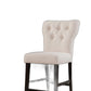 HomeRoots 26' x 21' x 41' 2-Piece Beige Linen And Walnut Counter Height Chair