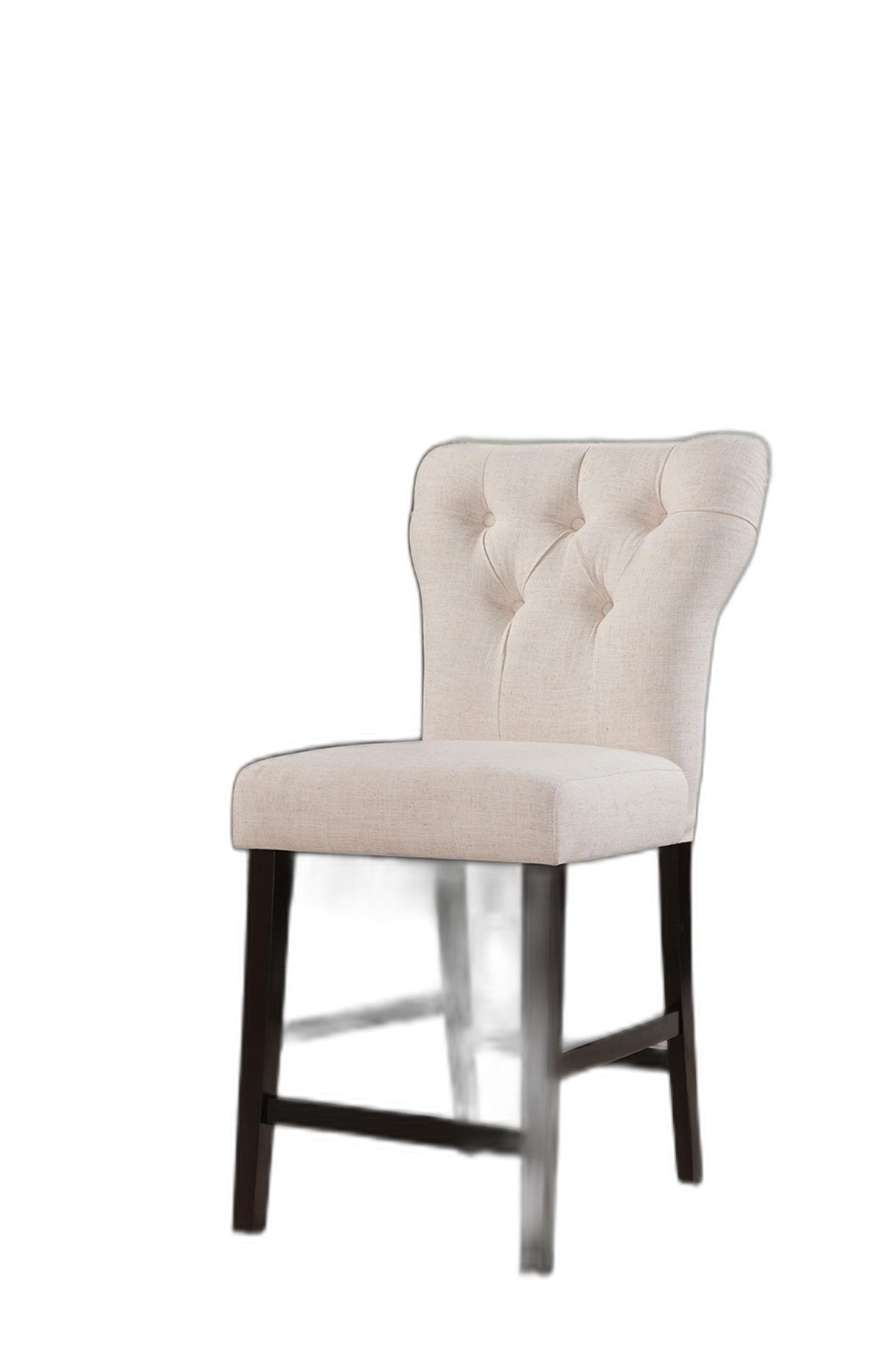 HomeRoots 26' x 21' x 41' 2-Piece Beige Linen And Walnut Counter Height Chair