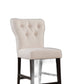 HomeRoots 26' x 21' x 41' 2-Piece Beige Linen And Walnut Counter Height Chair