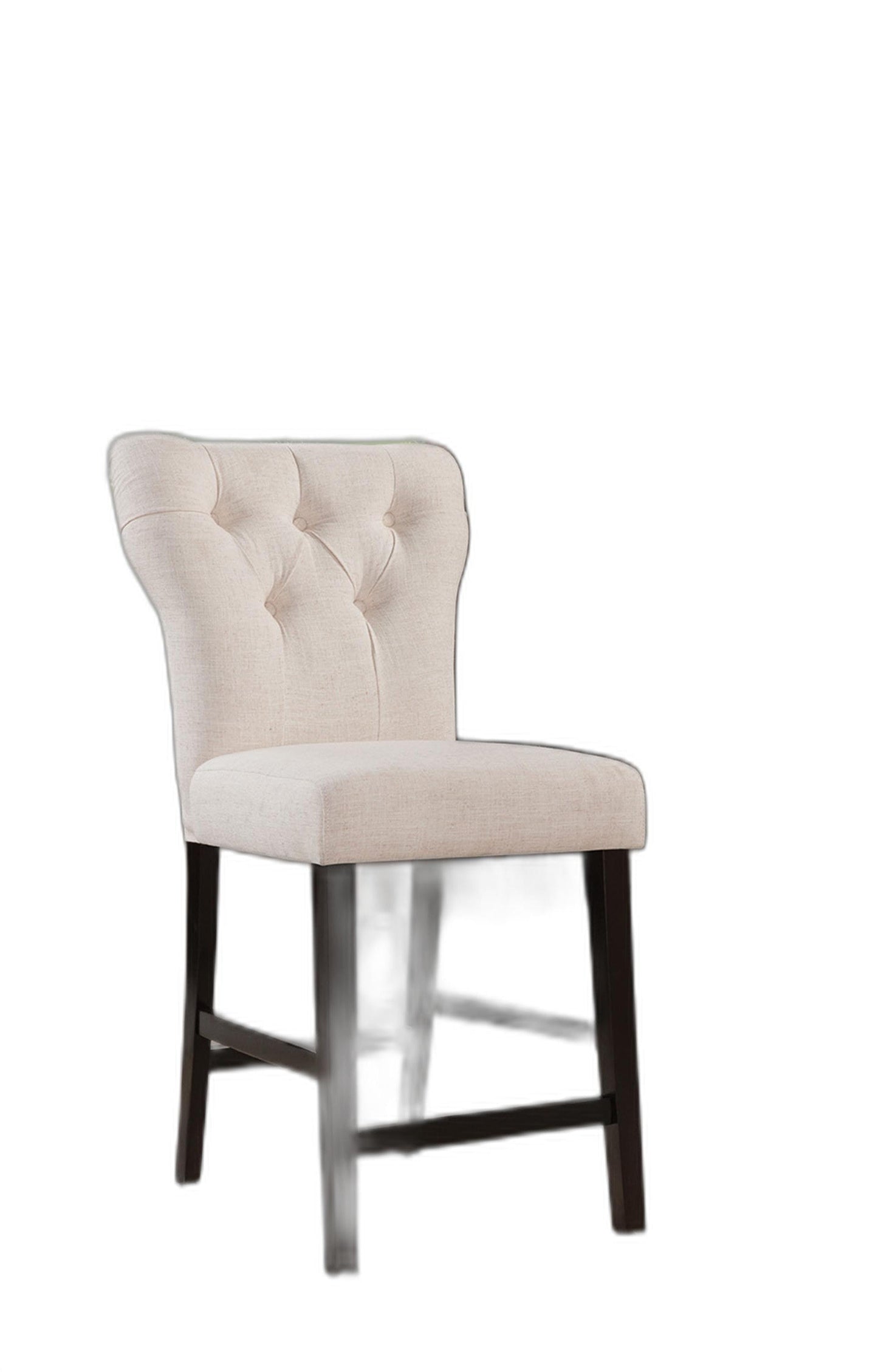 HomeRoots 26' x 21' x 41' 2-Piece Beige Linen And Walnut Counter Height Chair